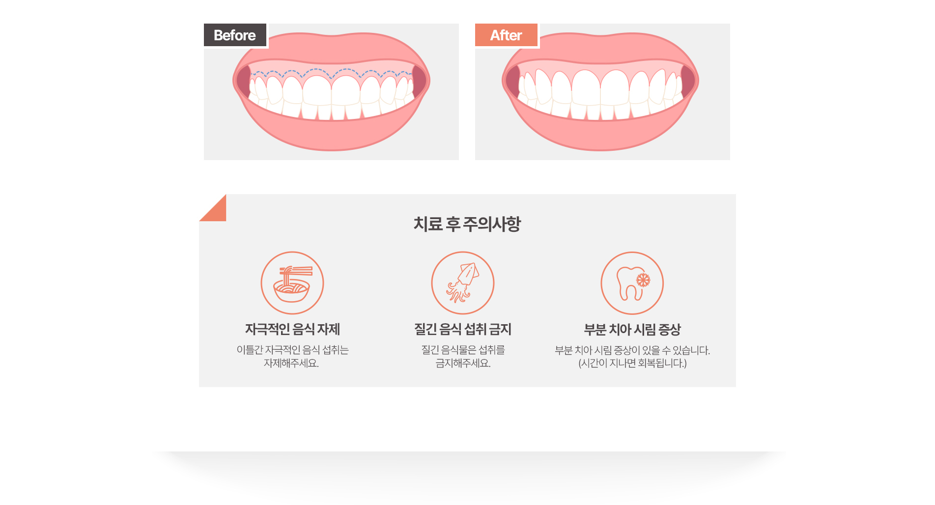 치료 후 주의사항